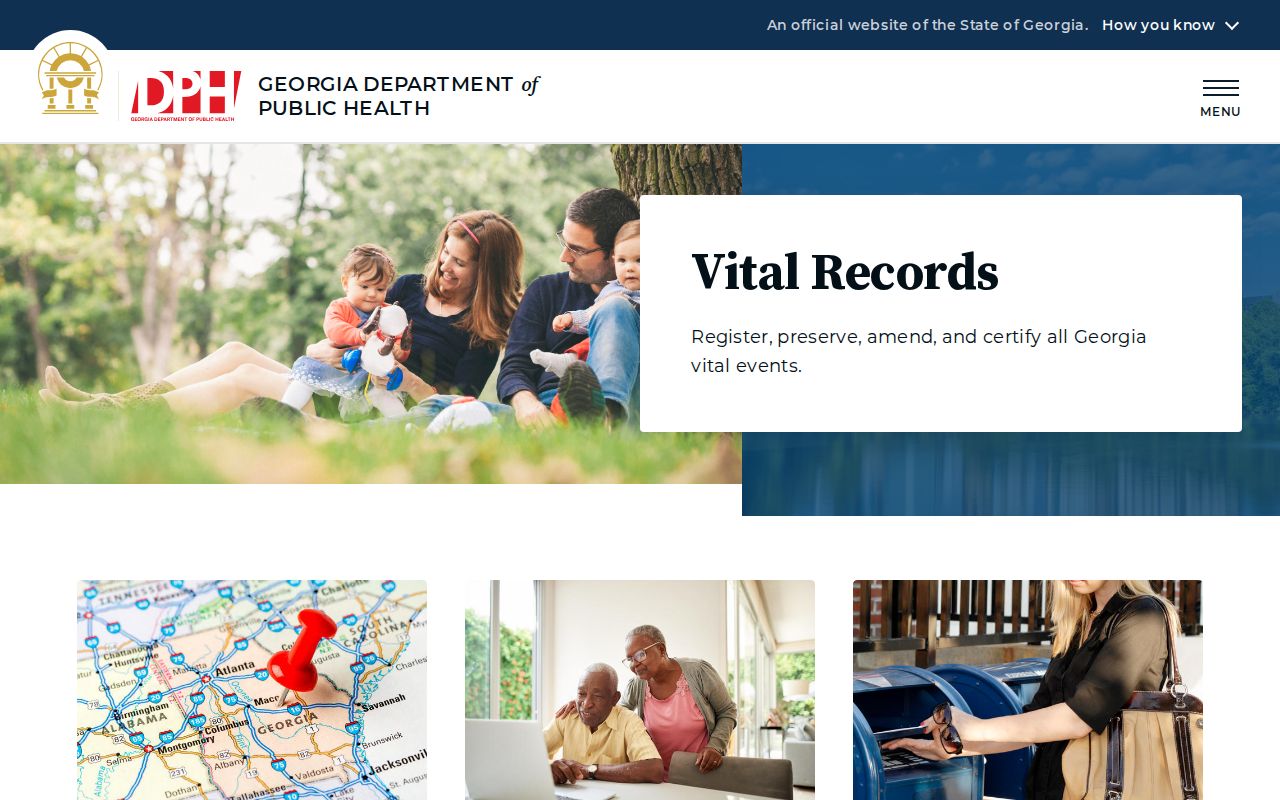 Georgia marriage and divorce records at the State Office of Vital Records