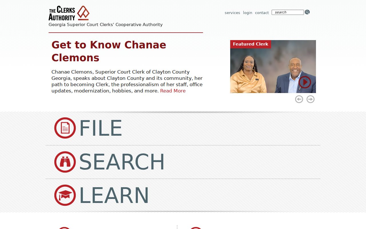 Georgia court clerk authority records portal
