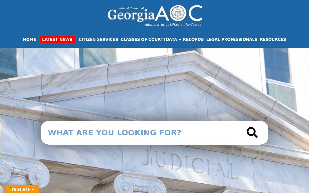 Georgia court records official classes of court gateway